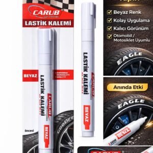 Carub Lastik Yazma Kalemi Beyaz