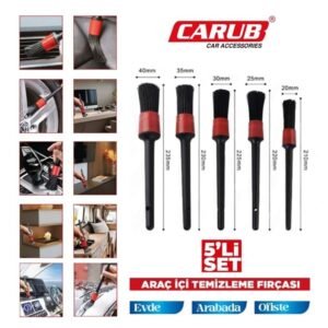 Carub Araç İçi Detay Fırça Seti 5'li