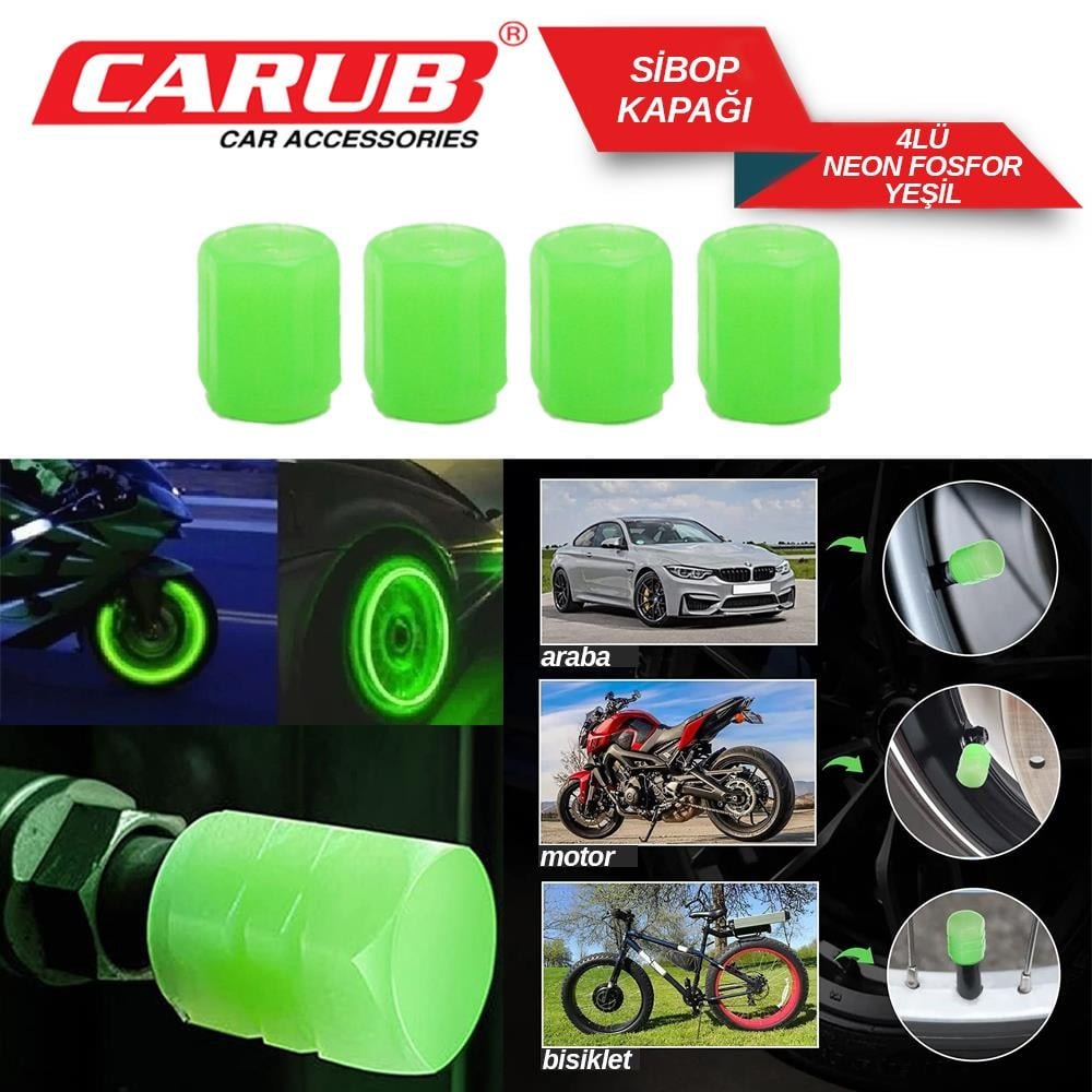 Carub Sbop Kapağı 4lü Neon Yeşil